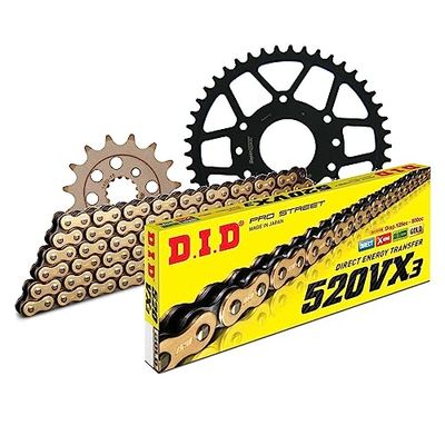 Kettingset DID staal 520VX3 / 114 eindeloos voor KTM Duke RC 390 ccm Bj. 2012-2020