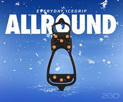 2GO Everyday Icegrip uniwersalne antypoślizgowe kolce do butów, 8 kolców na całą stopę, pazury do butów, raki, kolce śniegowe, łańcuchy śniegowe do butów, optymalna przyczepność na lodzie i śniegu,