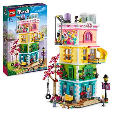 LEGO Friends Heartlake City Buurtcentrum Modular Building Poppenhuis Speelgoed voor Meisjes en Jongens met Kunstatelier, Opnamestudio, Gaming Room, Pickle de Hond en Meer, Kerstcadeau 41748