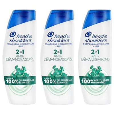 Head & Shoulders Anti-démangeaisons 2 en 1 Shampoing Antipelliculaire Jusqu'à 100% des Pellicules Éliminées,Cliniquement Prouvé,Tous Types de Cheveux; Usage Quotidien; Rafraîchissant 12x300ml