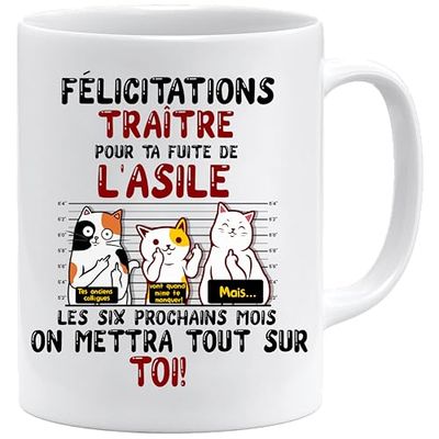 Jungle Mug Tazza da collega | Congratulazioni Traduttore Partenza in Pensione | Idea Regalo Umorismo Lavoro | Tazza Partenza Uomo o Donna Ufficio | Regalo originale Collega (bianco)