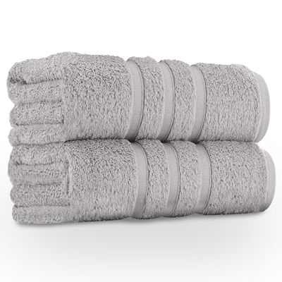 GC GAVENO CAVAILIA Premium Jumbo badlaken 2 stuks - 100% ringgesponnen katoenen handdoeken - zeer waterabsorberend en sneldrogend extra grote badlakens - zachte badhanddoek van hotelkwaliteit - zilver