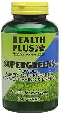 Health Plus SuperGreens Powder : Superfood General Health & Well-Being Supplement : 150g
