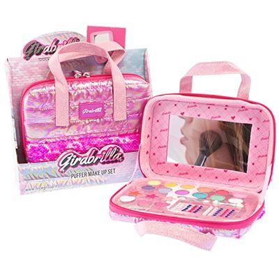 Girabrilla Set Make Up Trousse de Toilette Magenta avec parapluies, Pochoir et Vernis pour Unghies, Couleur, Taille Unique, 19044
