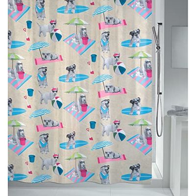 MSV Shower Curtain Polyester 180 x 200 cm Beach Dogs