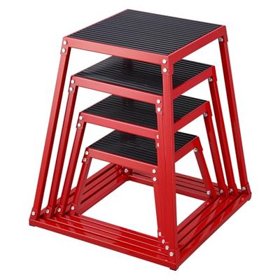 VEVOR Box Pliometrico 4 Pezzi 305/458/609/762 mm Piattaforma Pliometrica Carico 227 kg, Jump Box per Allenamento Fitness Crossfit per Salto Pliometrico Push-up Palestra, Scatola per Salti Pliometrici