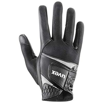 uvex sumair, guanti da equitazione flessibili unisex, robusti, ventilazione ottimale, black-silver, 7