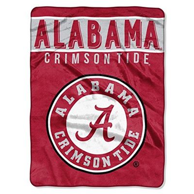 THE NORTHWEST COMPANY Alabama Crimson Tide Basic Raschel Throw Blanket, 60" x 80", Red