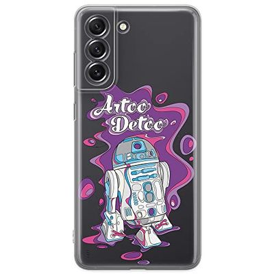 ERT GROUP mobiltelefonfodral för Samsung S21 FE originalt och officiellt licensierat Star Wars mönster R2D2 002 optimalt anpassad till formen på mobiltelefonen, gedeeltelijk transparant