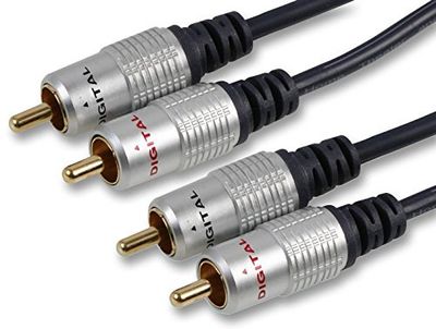 PRO SIGNAL PSG03109 2x Phono (RCA) Male to 2x Male Lead, 50cm Black