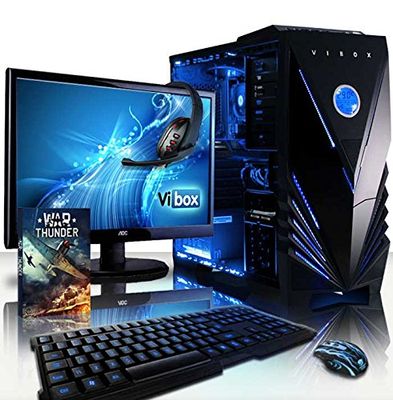 Vibox Sharp Shooter 7S Gaming Center Unit Display zonder touchscreen 21,5 inch (54,61 cm) neon blauw (AMD Athlon 64 FX, 8 GB RAM, 1 TB, Nvidia GeForce GTX 750)