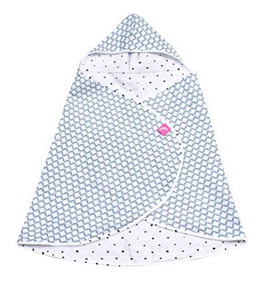 Ręcznik kąpielowy dla niemowląt Öko-Tex Standard 100 z muślinu ręcznik z kapturem 65 x 130 cm - niebieski Classic