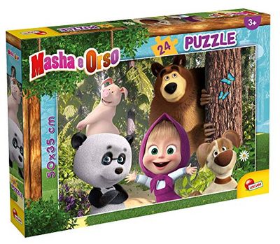 Lisciani - Puzzle Masha et Michka - 86078 - 24 Pièces - Jeu de Réflexion et de Patience - Jeu Educatif - 50 x 35 Cm - En Paysage - Pour Enfants A Partir de 3 ans