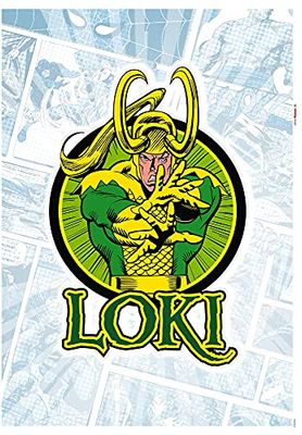 Komar Marvel naklejka ścienna Loki Comic Classic - 50 x 70 cm (szerokość x wysokość) - 1 część - naklejka dekoracyjna, naklejka ścienna, dekoracja ścienna, pokój dziecięcy - 14078h