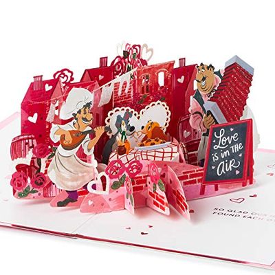 Hallmark Signature Paper Wonder Disney Pop Up Card (Lady and The Tramp) voor verjaardag, romantische verjaardag, liefde, Valentijnsdag