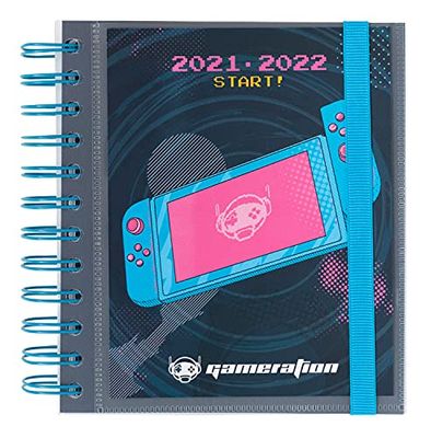 Grupo Erik, Agenda Escolar 2021 2022, Gameration Azul, Agenda Escolar 2021-2022 / Agenda 2022 dia por página, Agenda 11 meses desde Agosto de 2021 a Junio de 2022, ADPM2117