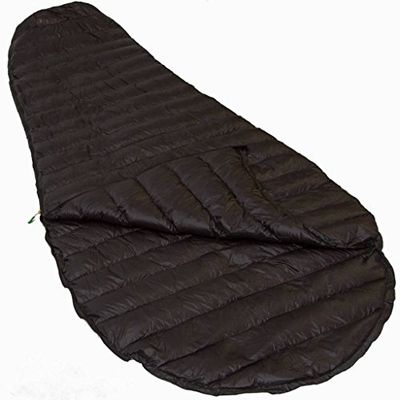 LOWLAND OUTDOOR Ultra Compact Mummy - Saco de Dormir con Cremallera (plumón, 215 x 75 cm), Color Negro