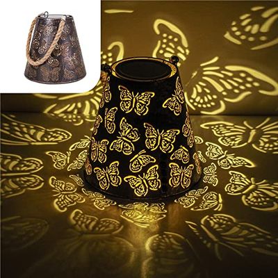Gadgy Lanterne Solaire Marocaine pour Jardin – Lampe de Table LED Extérieure Étanche – Éclairage Solaire Décoratif Durable pour Terrasse ou Balcon