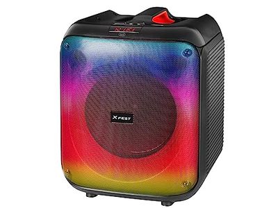 Trevi XFest XF 470 KB - Altavoz Amplificador portátil Fire Flame 60 W, Conector USB, Micro SD, AUX-IN, batería integrada, Karaoke Party Altavoz con micrófono dinámico Incluido