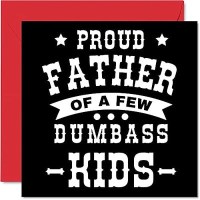 Stuff4 Carte d'anniversaire amusante pour papa – Proud Dad – Cartes de fête des pères pour papa de la part de son fils et de sa fille, cadeaux d'anniversaire pour père, 145 mm x 145 mm