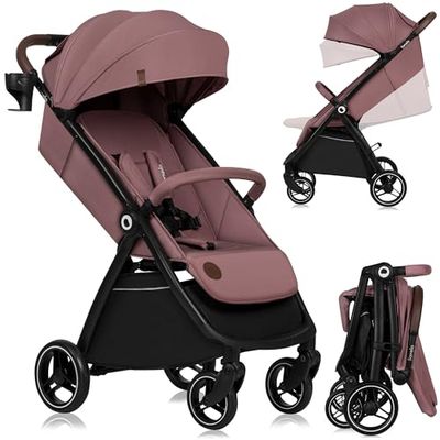 LIONELO INGRID kinderwagen tot 22 kg, van 6 maanden tot 4 jaar, grote 360° draaibare wielen, volledige vering, met één hand inklapbaar, verstelbare rugleuning en voetensteun, grote XXL-afdekking