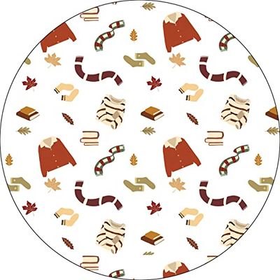 Bonateks, Round Digital Printed Mouse Pad, Non-Slip Base, for Office and Home, Diameter:22cm