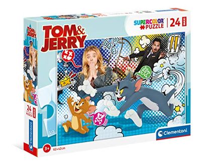 Clementoni - 24212 - Supercolor Puzzle - Tom and Jerry - 24 maxi pezzi - Made in Italy, puzzle bambini 3 anni+