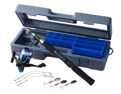 Shakespeare Firebird Travelmate Fishing Rod and Reel Combo Includes Spinning Rod, Reel Loaded with Line, Lures and Travel Case, Predator Fishing, Pike/Perch/Zander, Grey