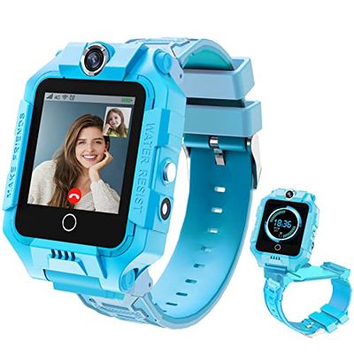 LiveGo Smart Watch per Bambini 4G con GPS Tracker e Chiamate, Schermo Touch HD Combina SMS, Voce, Videochiamate, SOS, Contapassi, Orologio Cellulare per Bambini Ragazzi Ragazze 6-12 Anni (t10 blu)