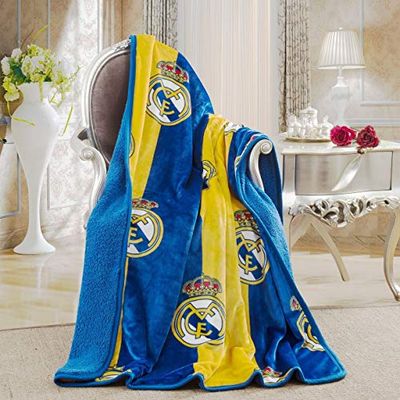 Real Madrid Coperta foderata in sherpa effetto seta, 50 x 60 cm