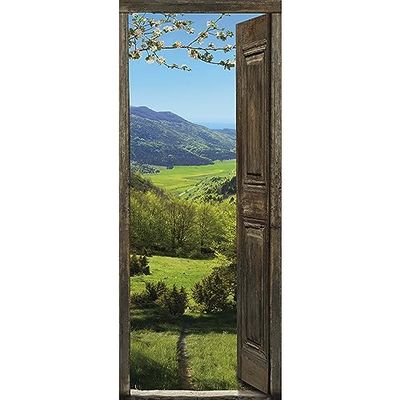Plage Vista para as pradarias do monte, armadilha de porta, vinil, colorido, 83 x 3 x 204 cm