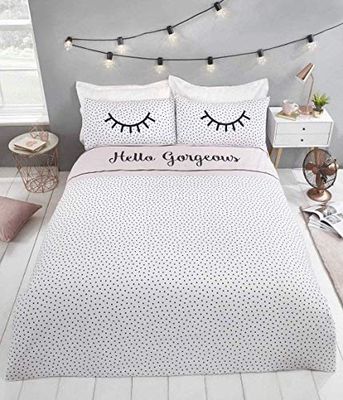 Hello Gorgeous Polka Dot påslakanset vändbart bäddset sänglinne, enkel