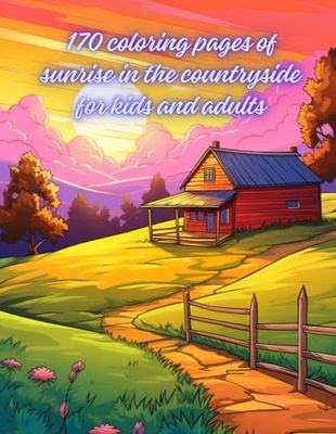 170 coloring pages of sunrise in the countryside for kids and adults: “A Charming Collection of Illustrations to Relax and Enjoy”
