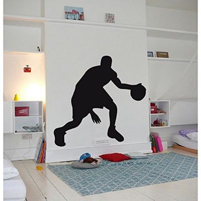 Stickers Basketteur Qui drible - Rouge, L 112cm x H 100cm