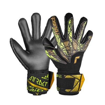 Reusch Attrakt Duo Finger Support Gripande, skyddande målvaktshandskar fotbollshandskar för vuxna för män kvinnor med fingerskydd för alla väderförhållanden och spelområden