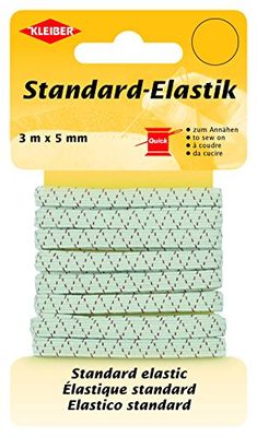 Kleiber Standard Elastic 3m x 5mm, White with red thread, Polyester blend, 14 x 8 x 1 cm