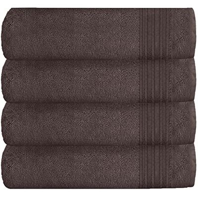 GC GAVENO CAVAILIA Badhanddoeken set van 4 | Extra grote badhanddoeken sets | 100% ringgesponnen katoenen handdoek | zeer absorberende en sneldrogende spahanddoek | walnoot