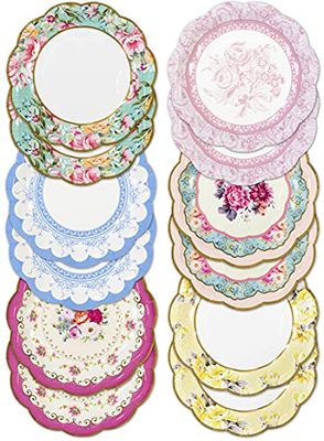 Talking Tables TS6-VINTAGE-PLATE Placa, cartão, multicolor, 12 unidades (embalagem de 1)