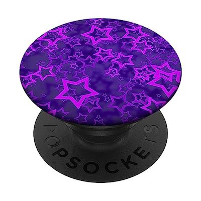 Purple Popsocket - Soporte para teléfono para manos con estrellas, color morado PopSockets PopGrip Intercambiable
