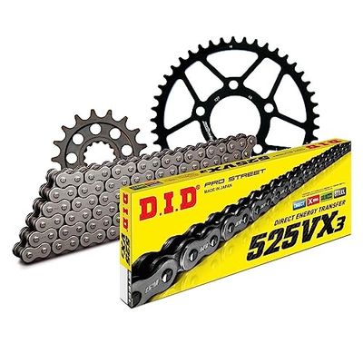 Kettingset DID staal 525VX3 / 118 klinkslot voor BMW S RR 1000 cc bj. 2012-2015