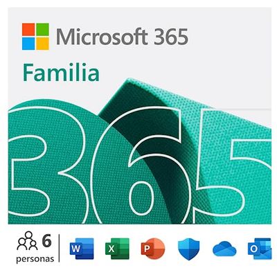 Microsoft 365 Familia - Hasta 6 personas - Para PC/Mac/tabletas/teléfonos móviles - Suscripción de 12 meses
