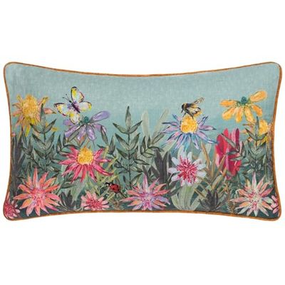 Wylder Nature Country Wilds Blossom Meadow Housse de Coussin Imprimée - Bleu Ciel - 30x50cm