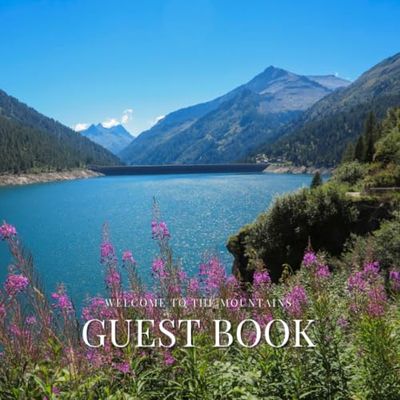 Welcome to the Mountains Guest Book with 150 Pages Lined 8.5"x 8.5": Visitor Guest Book, Lake and Mountain, Boho, Modern, Minimalist: for Airbnb, ... Guest House, Cabin Rentals, Lake House