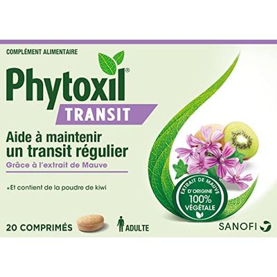 Phytoxil Transit - Complément alimentaire - 20 comprimés - Aide à maintenir un transit régulier - Grâce à l’extrait de mauve - Contient de la poudre de kiwi – Réservé à l’adulte