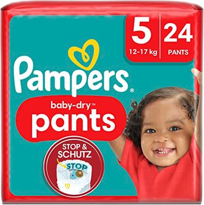 Pampers Baby Dry Lot de 24 culottes taille 5 12-17 kg avec poche stop et protection