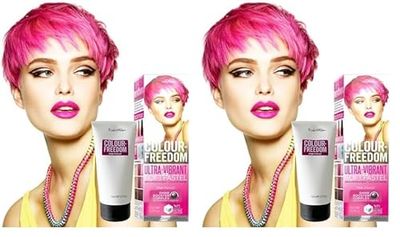Knight & Wilson Colour-Freedom 150ml Pink Pizazz Semi-Permanent Hair Colour - Ultra-Vibrant Vegan Friendly Colour Mask with Shine Booster Complex - Ammonia Free Colour Lasts Up To 6-10 Washes