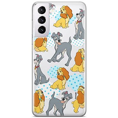 ERT GROUP mobiltelefonfodral för Samsung S21 originalt och officiellt licensierat Disney mönster Lady and the Tramp 004 optimalt anpassad till formen på mobiltelefonen, gedeeltelijk transparant