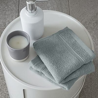 Catherine Lansfield Zero Twist 450 g/m² Zacht & Absorberend Katoenen Gezichtsdoek Paar Salie Groen