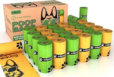 Edipets, Sacchetti Cane Biodegradabili, 405 o 540 pezzi, Extra Spesso, a prova di Perdite, non Profumati, Sacchettini per Cani, Raccogli Feci, Pet Bag (27 rotoli / 405 unità)