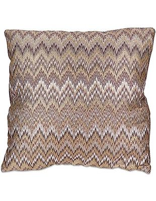 Presume de casa Cojin 43 * 43 Tonos Marrones Dorados zig Zag 380gr Mika Complementos Textil Poliester 43 * 43 * 8